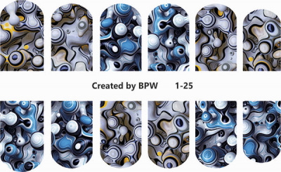 Слайдер-дизайн Голубая абстракция из каталога Слайдер дизайн для ногтей, в интернет-магазине BPW.style