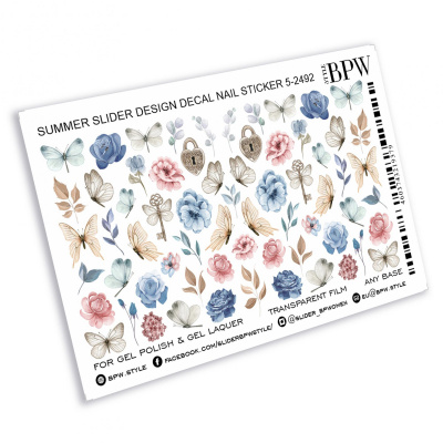 Слайдер-дизайн Микс бабочки и цветы из каталога Цветные на любой фон, в интернет-магазине BPW.style