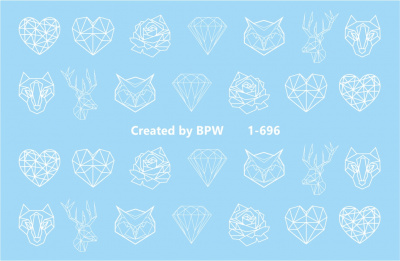 Слайдер-дизайн Белая геометрия микс из каталога Цветные на любой фон, в интернет-магазине BPW.style