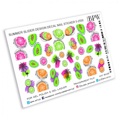 Слайдер-дизайн Летние фрукты из каталога Цветные на любой фон, в интернет-магазине BPW.style