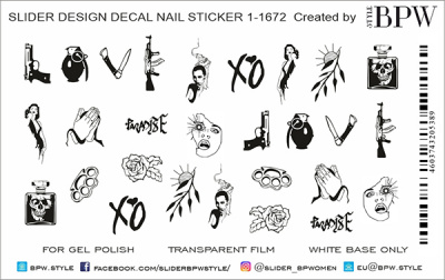 Слайдер-дизайн Микс графика 4 из каталога Слайдер дизайн для ногтей, в интернет-магазине BPW.style