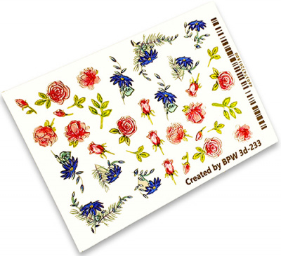 Слайдер-дизайн 3d glass Розовые и голубые цветы из каталога Новинки Весна/Лето, в интернет-магазине BPW.style