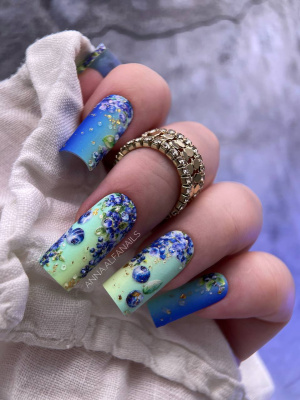 Слайдер-дизайн SPARKLE Черника френч золото из каталога Слайдеры SPARKLE, в интернет-магазине BPW.style