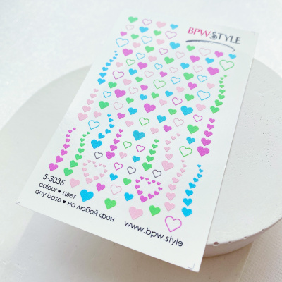 Слайдер-дизайн Цветные сердечки из каталога Цветные на любой фон, в интернет-магазине BPW.style