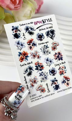 Слайдер-дизайн Цветы темные из каталога Цветные на любой фон, в интернет-магазине BPW.style