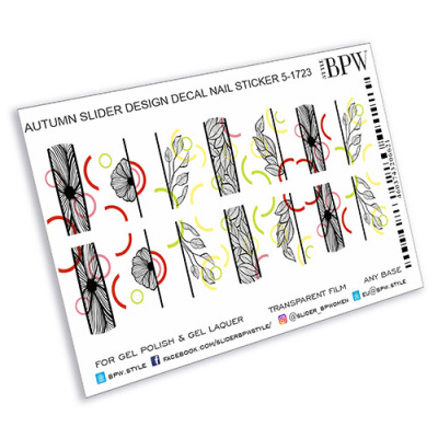 Слайдер-дизайн Цветы графика из каталога Слайдер дизайн для ногтей, в интернет-магазине BPW.style