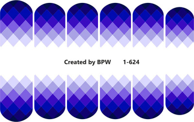 Слайдер-дизайн Синие ромбы из каталога Слайдер дизайн для ногтей, в интернет-магазине BPW.style