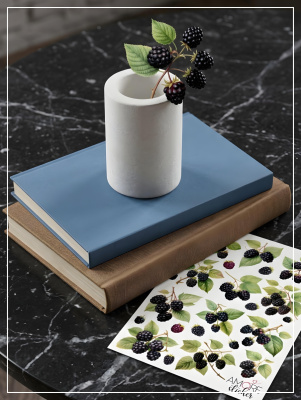 Наклейки переводные для свечей и декора Ежевика из каталога Наклейки декупажные для декора свечей, яиц, изделий из гипса, в интернет-магазине BPW.style