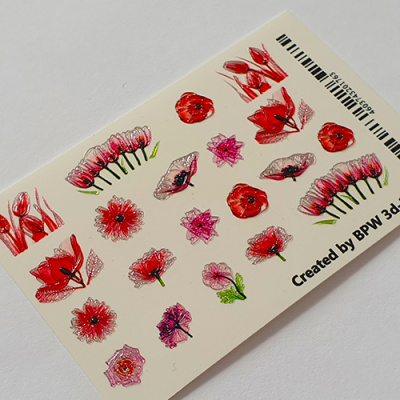 Слайдер-дизайн 3d glass Красные цветы из каталога Новинки Весна/Лето, в интернет-магазине BPW.style