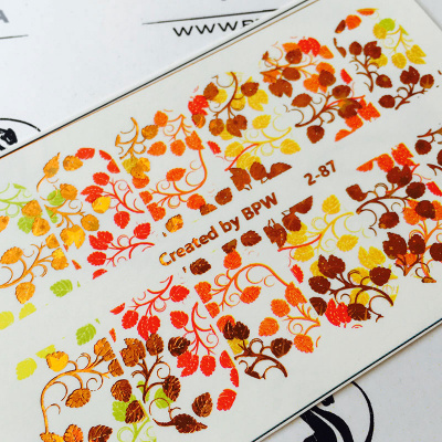 Слайдер-дизайн Осенние листья из каталога Слайдеры фольга, в интернет-магазине BPW.style