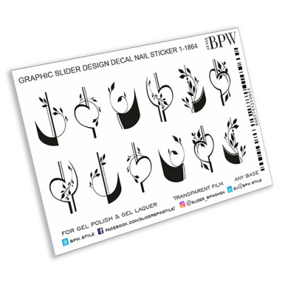 Слайдер-дизайн Черный узор из каталога Слайдер дизайн для ногтей, в интернет-магазине BPW.style