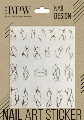 Наклейки для ногтей Трайбл (серебро) из каталога Наклейки для ногтей, в интернет-магазине BPW.style