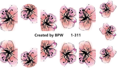 Слайдер-дизайн Розовые цветы из каталога Цветные на светлый фон, в интернет-магазине BPW.style