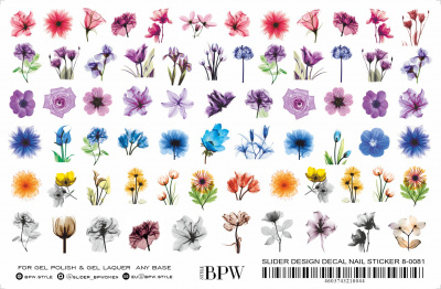 Гранд-слайдер Цветы микс (на светлый фон) из каталога Серия GRANDE, в интернет-магазине BPW.style