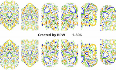 Слайдер-дизайн Индийский орнамент из каталога Цветные на светлый фон, в интернет-магазине BPW.style