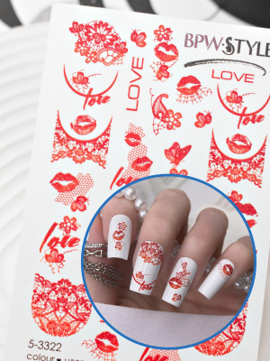 Слайдер-дизайн Красное кружево с губами из каталога Цветные на любой фон, в интернет-магазине BPW.style