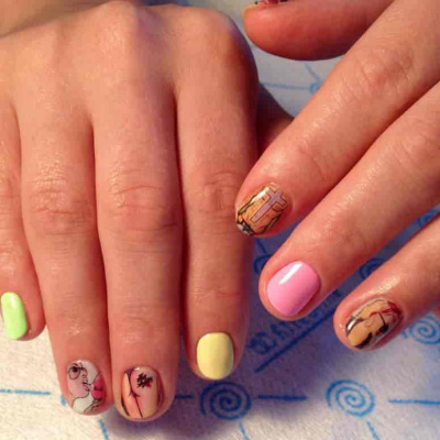 Слайдер-дизайн Shock nails из каталога Цветные на светлый фон, в интернет-магазине BPW.style