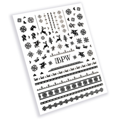 Наклейки для ногтей Зимний микс черный из каталога Наклейки для ногтей, в интернет-магазине BPW.style