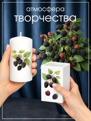 Наклейки переводные для свечей и декора Ежевика из каталога Наклейки декупажные для декора свечей, яиц, изделий из гипса, в интернет-магазине BPW.style