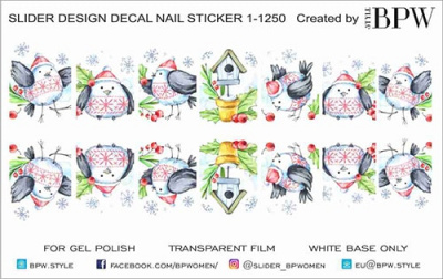 Слайдер-дизайн Зимние птички из каталога Цветные на светлый фон, в интернет-магазине BPW.style