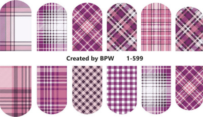 Слайдер-дизайн Фиолетовая клетка из каталога Слайдер дизайн для ногтей, в интернет-магазине BPW.style