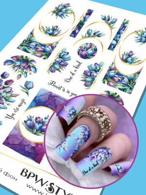 Слайдер-дизайн SPARKLE Тюльпаны френч золото из каталога Слайдеры SPARKLE, в интернет-магазине BPW.style