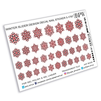Слайдер-дизайн Красные снежинки из каталога Цветные на любой фон, в интернет-магазине BPW.style