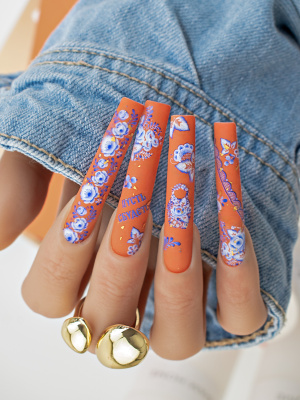 Слайдер-дизайн Гжельская роспись из каталога Цветные на любой фон, в интернет-магазине BPW.style