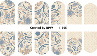 Слайдер-дизайн Голубой узор из каталога Слайдер дизайн для ногтей, в интернет-магазине BPW.style
