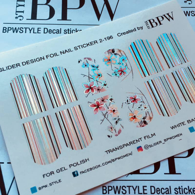 Слайдер-дизайн Цветы и полоски из каталога Слайдеры фольга, в интернет-магазине BPW.style