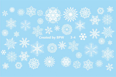 Слайдер-дизайн Белые снежинки из каталога Цветные на любой фон, в интернет-магазине BPW.style