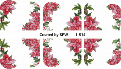 Слайдер-дизайн Новогодние цветы из каталога Цветные на светлый фон, в интернет-магазине BPW.style