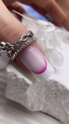 Слайдер-дизайн Цветной френч розовый+бирюза 2 из каталога Цветные на любой фон, в интернет-магазине BPW.style