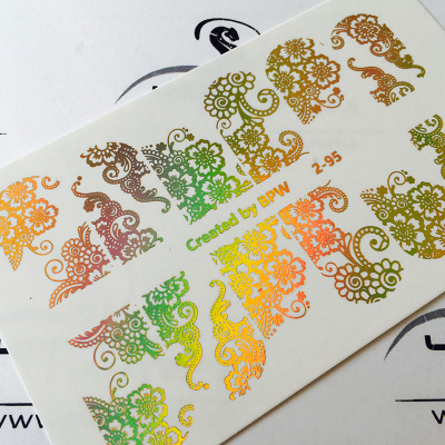 Слайдер-дизайн Узор с цветами из каталога Слайдеры фольга, в интернет-магазине BPW.style