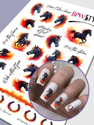 Слайдер-дизайн Огненные лошади 1 из каталога Цветные на любой фон, в интернет-магазине BPW.style