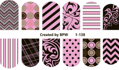Слайдер-дизайн Розовый узор из каталога Слайдер дизайн для ногтей, в интернет-магазине BPW.style