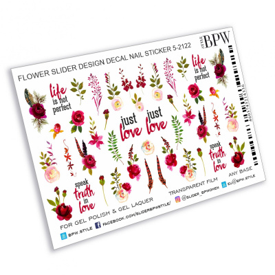 Слайдер-дизайн Бордовые цветы из каталога Цветные на любой фон, в интернет-магазине BPW.style