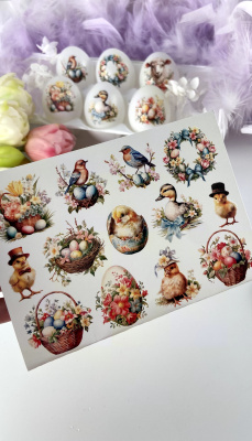 Наклейки переводные для свечей и декора Пасха из каталога Наклейки декупажные для декора свечей, яиц, изделий из гипса, в интернет-магазине BPW.style