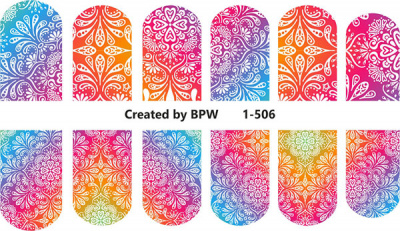 Слайдер-дизайн Яркий узор из каталога Слайдер дизайн для ногтей, в интернет-магазине BPW.style