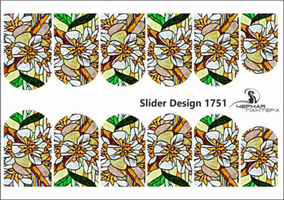 Слайдер-дизайн Цветы витраж из каталога Слайдер дизайн для ногтей, в интернет-магазине BPW.style