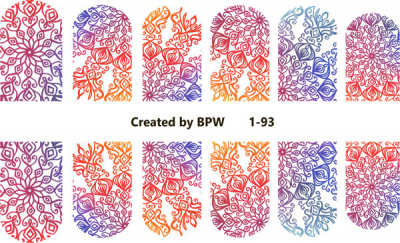 Слайдер-дизайн Радужный орнамент из каталога Слайдер дизайн для ногтей, в интернет-магазине BPW.style