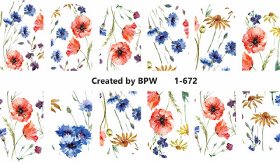 Слайдер-дизайн Полевые цветы из каталога Цветные на светлый фон, в интернет-магазине BPW.style