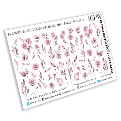 Слайдер дизайн Розовые цветы и ветви из каталога Цветные на любой фон, в интернет-магазине BPW.style