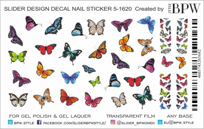 Слайдер-дизайн Бабочки цветные из каталога Цветные на любой фон, в интернет-магазине BPW.style