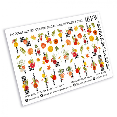 Слайдер-дизайн Осенний с цветами и клеткой из каталога Цветные на любой фон, в интернет-магазине BPW.style