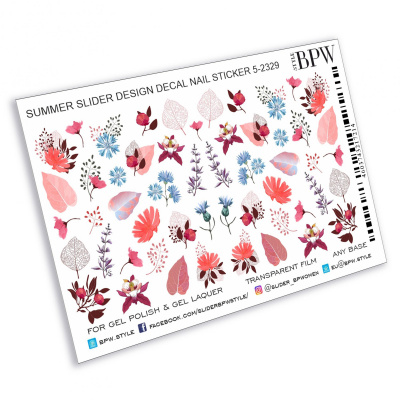 Слайдер-дизайн Летний с розовыми листьями из каталога Цветные на любой фон, в интернет-магазине BPW.style