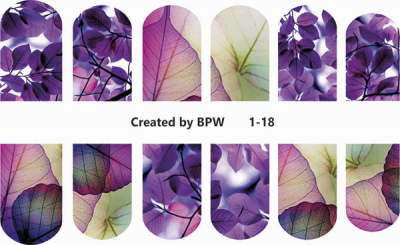 Слайдер-дизайн Фиолетовые листья из каталога Цветные на светлый фон, в интернет-магазине BPW.style