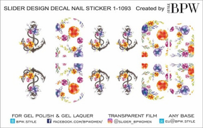 Слайдер-дизайн Якорь с цветами из каталога Цветные на любой фон, в интернет-магазине BPW.style