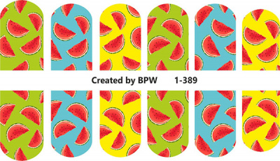 Слайдер-дизайн Узор с арбузами из каталога Цветные на светлый фон, в интернет-магазине BPW.style