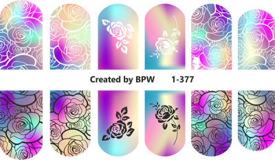 Слайдер-дизайн Узор с розами из каталога Цветные на светлый фон, в интернет-магазине BPW.style